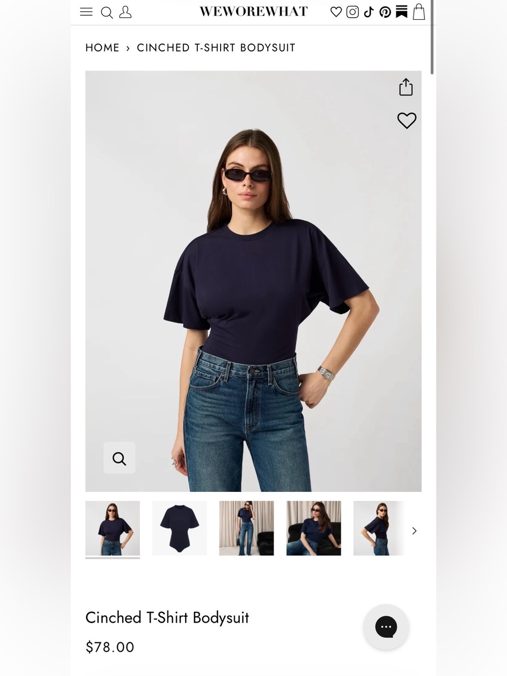 WeWoreWhat Cinched T-Shirt Bodysuit